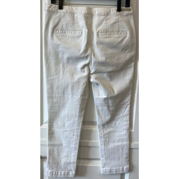 Pilcro Anthropologie High Rise Cropped White Denim Jeans Side Zip Size 30 NWT - Picture 4 of 14